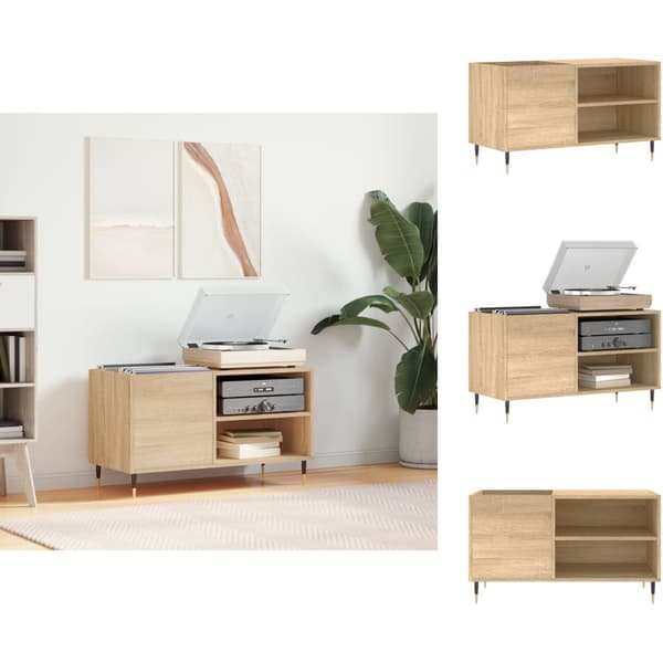 Medieopbevaring - Living vinylskab 85x38x48 cm konstrueret træ sonoma-eg