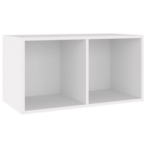 Medieopbevaring - Living opbevaringsreol til lp'er 71x34x36 cm konstrueret træ hvid