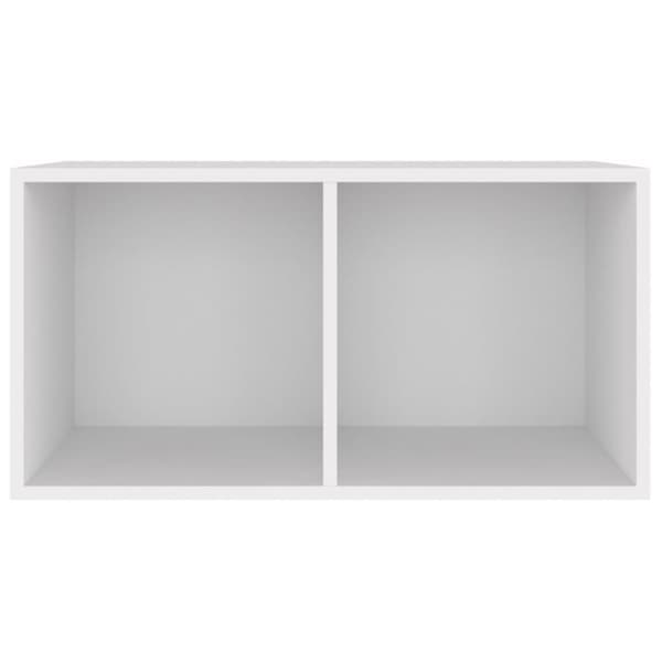 Medieopbevaring - Living opbevaringsreol til lp'er 71x34x36 cm konstrueret træ hvid