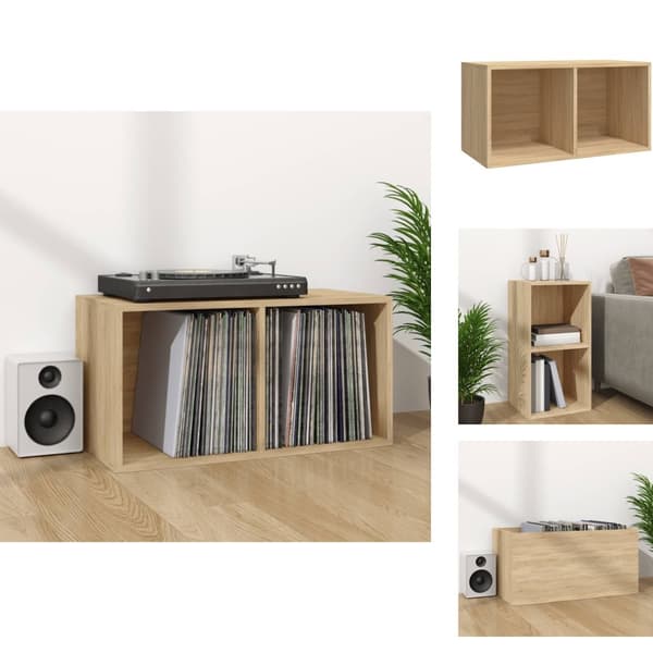 Medieförvaring - Living Vinylhylla sonoma-ek 71x34x36 cm konstruerat trä