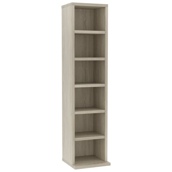 Medieopbevaring - Living cd-reol 21x20x88 cm konstrueret træ sonoma-egetræsfarvet