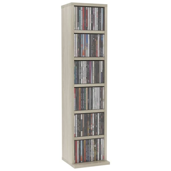 Medieopbevaring - Living cd-reol 21x20x88 cm konstrueret træ sonoma-egetræsfarvet