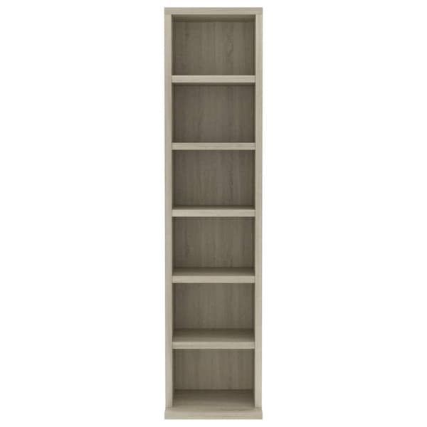 Medieopbevaring - Living cd-reol 21x20x88 cm konstrueret træ sonoma-egetræsfarvet
