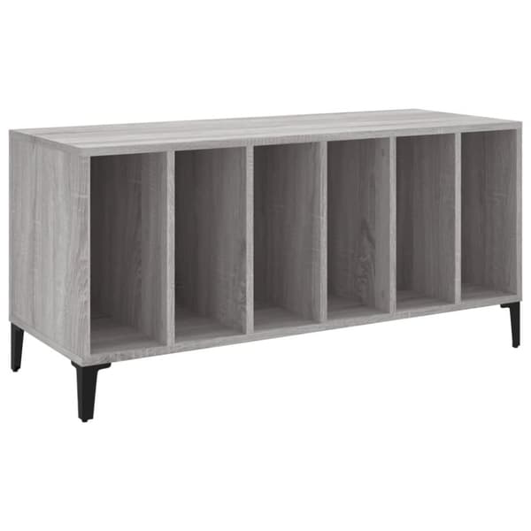 Medieopbevaring - Living vinylskab 100x38x48 cm konstrueret træ grå sonoma-eg