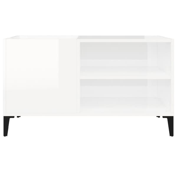 Medialaitekaapit & -telineet - Living LP-levyjen säilytyskaappi korkeakiilto valk. 84,5x38x48 cm puu