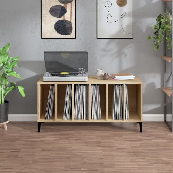 Medialaitekaapit & -telineet - Living LP-levyjen säilytyskaappi Sonoma-tammi 100x38x48 cm puu