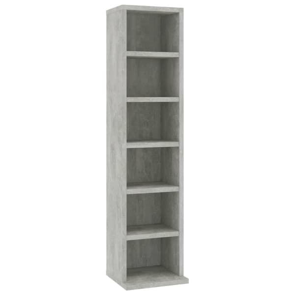 Medieopbevaring - Living cd-reol 21x20x88 cm konstrueret træ betongrå