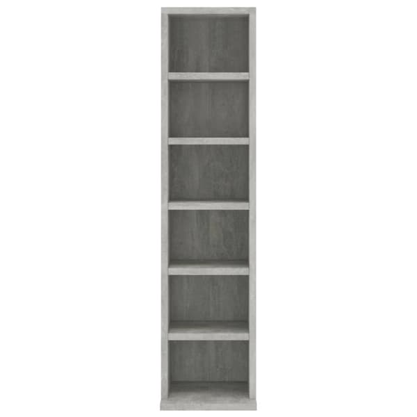 Medieopbevaring - Living cd-reol 21x20x88 cm konstrueret træ betongrå