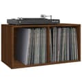 Miniatyrbild 6 av 10: Medieförvaring - Living Vinylhylla brun ek 71x34x36 cm konstruerat trä