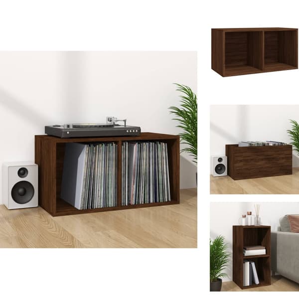 Medieförvaring - Living Vinylhylla brun ek 71x34x36 cm konstruerat trä
