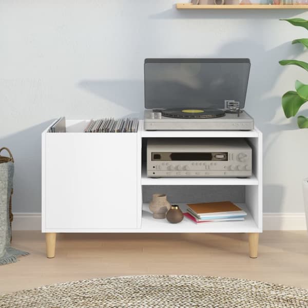 Medieförvaring - Living Stereobänk vit 84,5x38x48 cm konstruerat trä