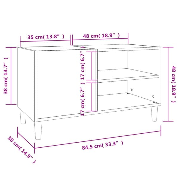 Medieförvaring - Living Stereobänk vit 84,5x38x48 cm konstruerat trä