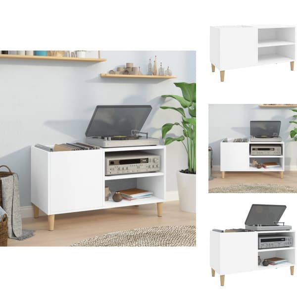 Medieförvaring - Living Stereobänk vit 84,5x38x48 cm konstruerat trä