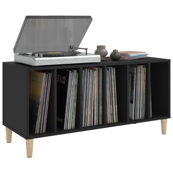 Medieopbevaring - Living vinylskab 100x38x48 cm konstrueret træ sort