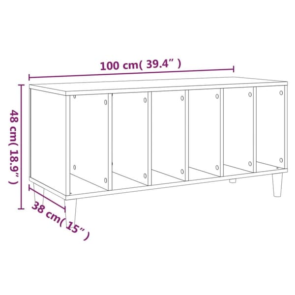 Medieopbevaring - Living vinylskab 100x38x48 cm konstrueret træ sort