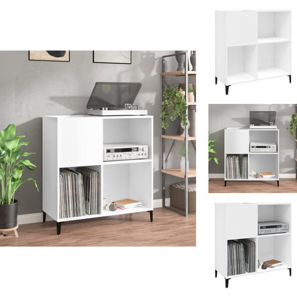 Medieförvaring - Living Stereobänk vit 84,5x38x89 cm konstruerat trä