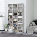 Miniatyrbillede 2 af 8: Medieopbevaring - Living cd-reol 102x16x177,5 cm konstrueret træ betongrå