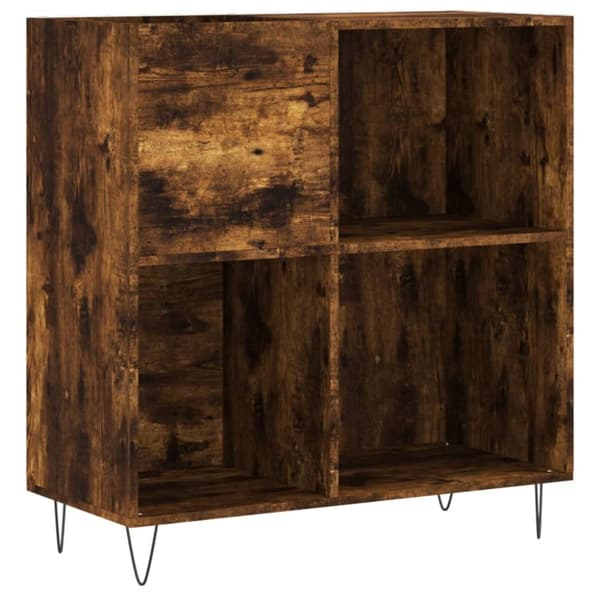 Medieopbevaring - Living vinylskab 84,5x38x89 cm konstrueret træ røget egetræsfarve