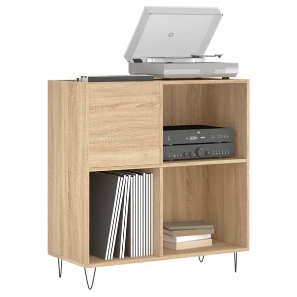 Medieopbevaring - Living vinylskab 84,5x38x39 cm konstrueret træ sonoma-eg