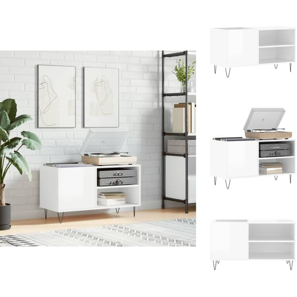 Medieförvaring - Living Stereobänk vit högglans 85x38x48 cm konstruerat trä