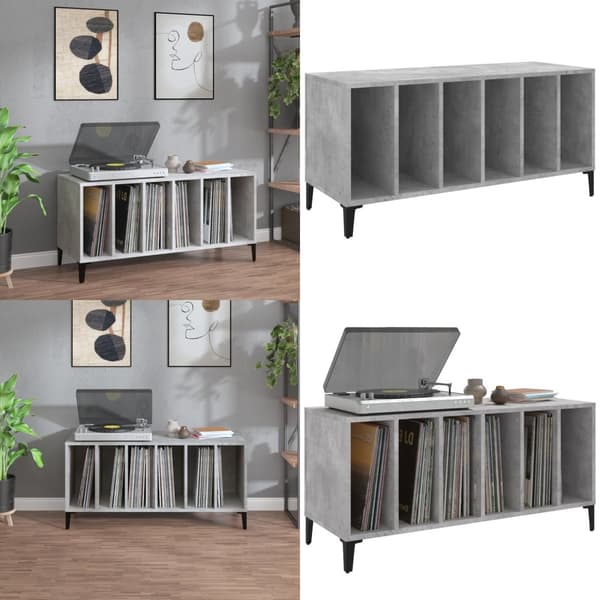 Vinylskab 100x38x48 cm konstrueret træ betongrå - Vinylskab - Vinylskabe - Home & Living