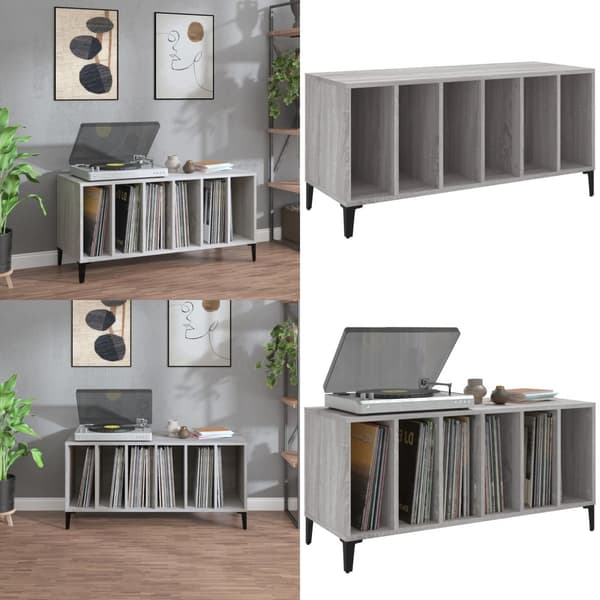 Stereobänk grå sonoma 100x38x48 cm konstruerat trä - Stereobänk - Stereo Bänk - Home & Living