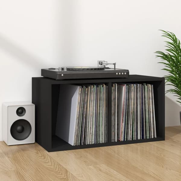 Vinylhylla svart 71x34x36 cm konstruerat trä - Skivhylla - Skivhyllor - Home & Living