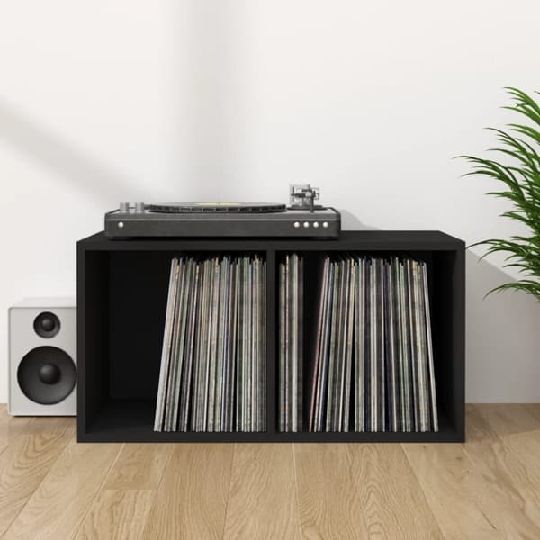 Vinylhylla svart 71x34x36 cm konstruerat trä - Skivhylla - Skivhyllor - Home & Living