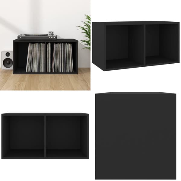 Vinylhylla svart 71x34x36 cm konstruerat trä - Skivhylla - Skivhyllor - Home & Living