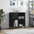 Miniatyrbillede 2 af 11: Vinylskab 84,5x38x89 cm konstrueret træ sort - Pladespillerskab - Pladespillerskabe - Home & Living