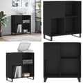 Miniatyrbillede 1 af 11: Vinylskab 84,5x38x89 cm konstrueret træ sort - Pladespillerskab - Pladespillerskabe - Home & Living