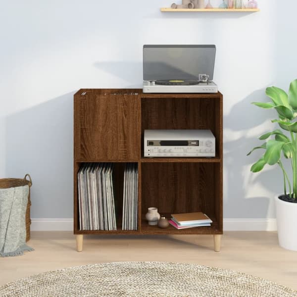 Vinylskab 84,5x38x89 cm konstrueret træ brun egetræsfarve - Vinylskab - Vinylskabe - Home & Living
