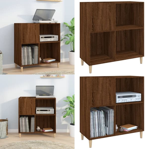Vinylskab 84,5x38x89 cm konstrueret træ brun egetræsfarve - Vinylskab - Vinylskabe - Home & Living