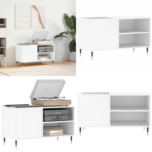 Vinylskab 85x38x48 cm konstrueret træ hvid - Pladespillerskab - Pladespillerskabe - Home & Living