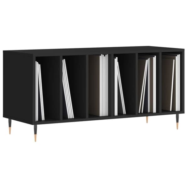 Vinylskab 100x38x48 cm konstrueret træ sort - Pladespillerskab - Pladespillerskabe - Home & Living