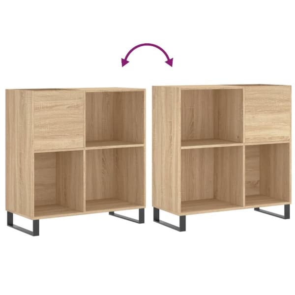 LP-levyjen säilytyskaappi Sonoma-tammi 84,5x38x89 cm puu - Levykaappi - Levykaapit - Home & Living