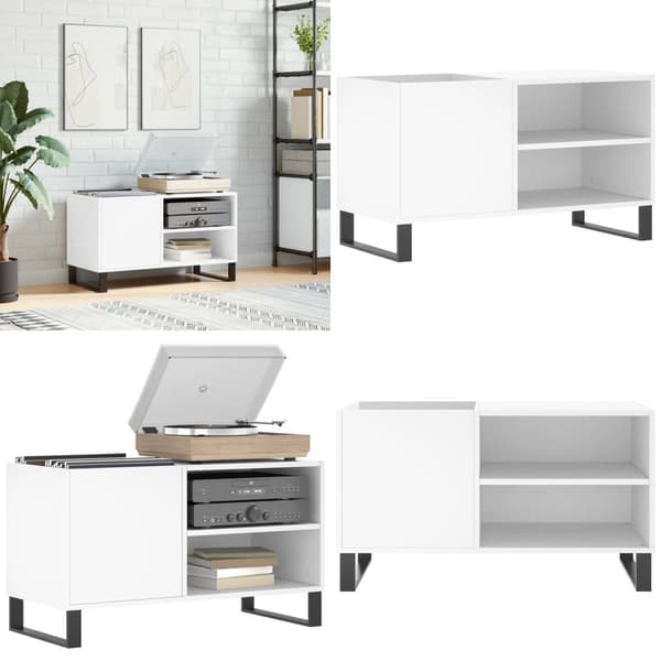 Vinylskab 85x38x48 cm konstrueret træ hvid - Pladespillerskab - Pladespillerskabe - Home & Living