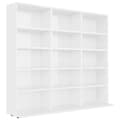 Pikkukuva 3 / 8: CD-hylly korkeakiilto valkoinen 102x23x89,5 cm tekninen puu - CD-kaappi - CD-kaapit - Home & Living