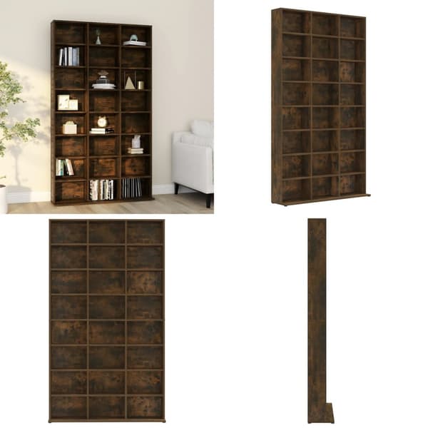 Reol 102x23x177,5 cm konstrueret træ røget egetræsfarve - Cd-reol - Cd-reoler - Home & Living