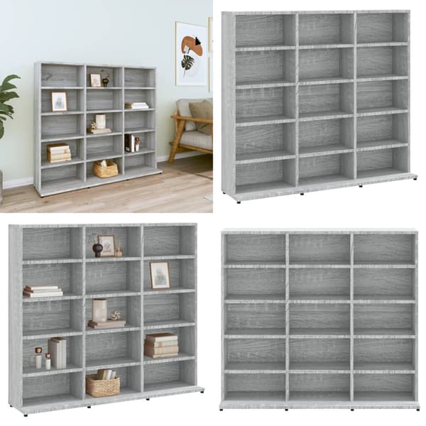 CD-hylly harmaa Sonoma 102x23x89,5 cm tekninen puu - CD-kaappi - CD-kaapit - Home & Living