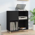Pikkukuva 2 / 11: LP-levyjen säilytyskaappi musta 84,5x38x89 cm tekninen puu - Vinyylilevyjen Säilytys - LP-levyjen Säilytys - Home & Living