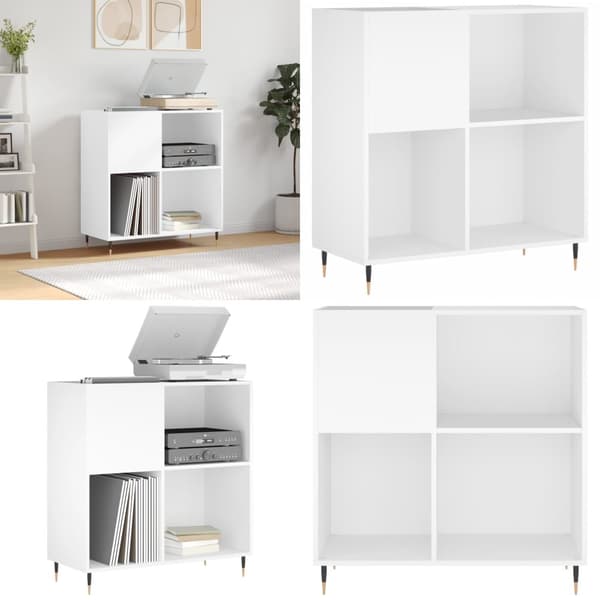 Stereobänk vit 84,5x38x89 cm konstruerat trä - Stereobänk - Stereo Bänk - Home & Living