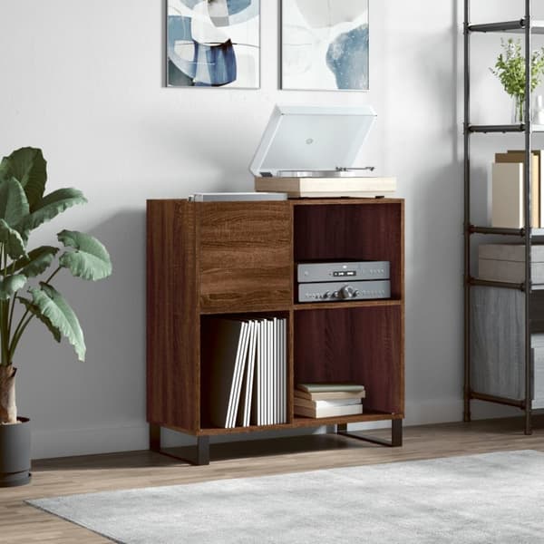 Stereobänk brun ek 84,5x38x89 cm konstruerat trä - Stereobänk - Stereo Bänk - Home & Living