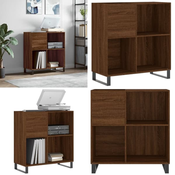 Stereobänk brun ek 84,5x38x89 cm konstruerat trä - Stereobänk - Stereo Bänk - Home & Living