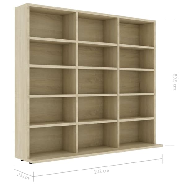 Cd-reol 102x23x89,5 cm konstrueret træ sonoma-eg - Cd-skab - Cd-skabe - Home & Living