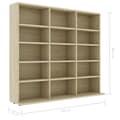 Miniatyrbillede 7 af 8: Cd-reol 102x23x89,5 cm konstrueret træ sonoma-eg - Cd-skab - Cd-skabe - Home & Living