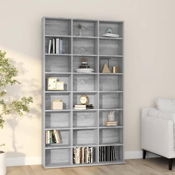 Reol 102x23x177,5 cm konstrueret træ grå sonoma-eg - Cd-reol - Cd-reoler - Home & Living