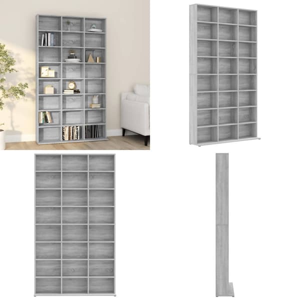 CD-hylly harmaa Sonoma 102x23x177,5 cm tekninen puu - CD-kaappi - CD-kaapit - Home & Living