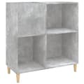 Pikkukuva 3 / 11: LP-levyjen säilytyskaappi betoninharmaa 84,5x38x89 cm puu - Vinyylilevyjen Säilytys - LP-levyjen Säilytys - Home & Living