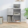 Pikkukuva 4 / 11: LP-levyjen säilytyskaappi betoninharmaa 84,5x38x89 cm puu - Vinyylilevyjen Säilytys - LP-levyjen Säilytys - Home & Living